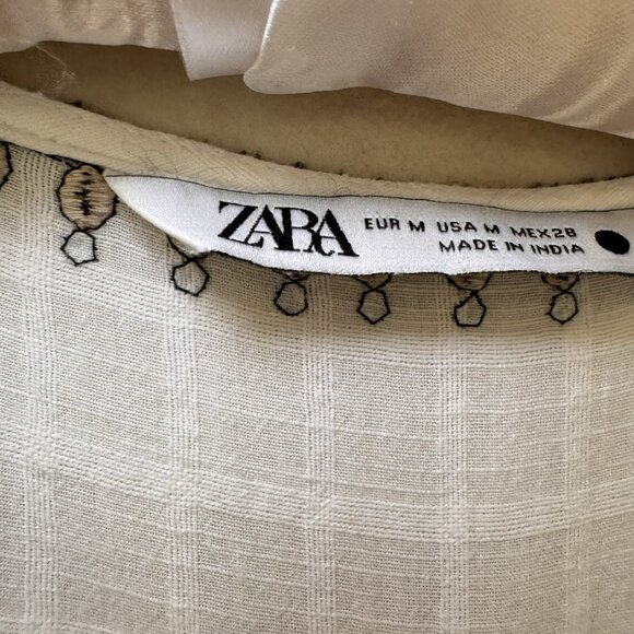 ZARA COTTON SHORT EMBROIDERED TUNIC KAFTAN DRESS Sizes Medium - Picture 13 of 16